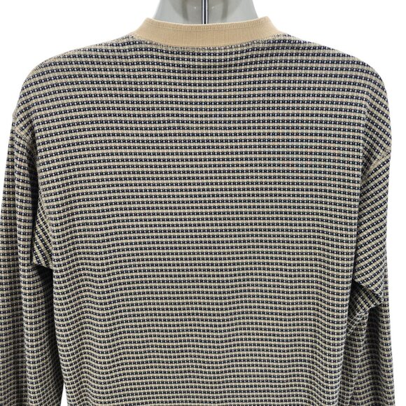 Vintage The Territory Ahead Mens XL Henley Shirt Knit Sweater Retro Pattern Tan - Picture 4 of 9